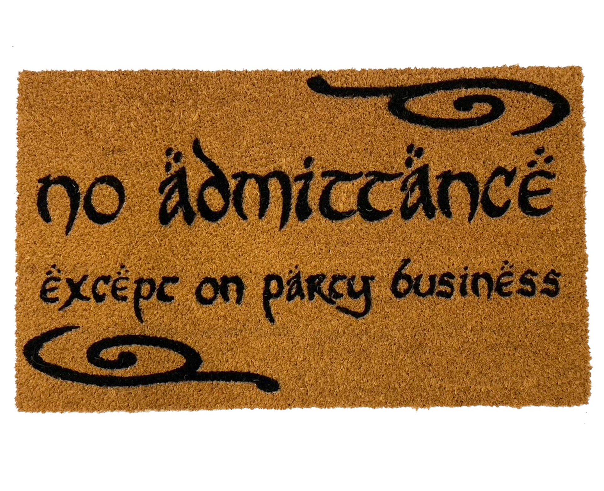 no admittance except on party business Tolkien Hobbit Lotr doormat