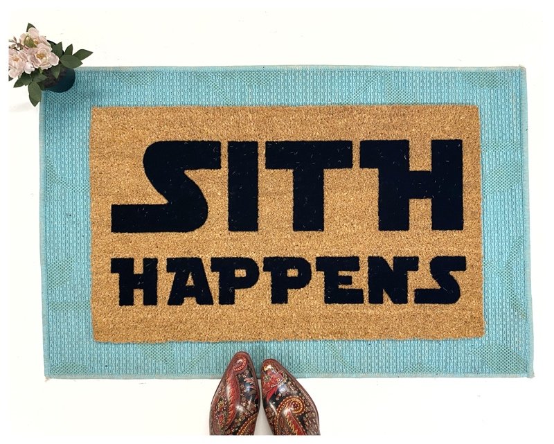 Star Wars Sith happens Dark Jedi nerd doormat