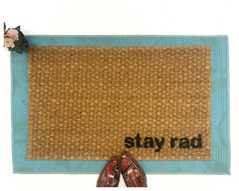 stay rad skateboarder doormat awesome eco friendly
