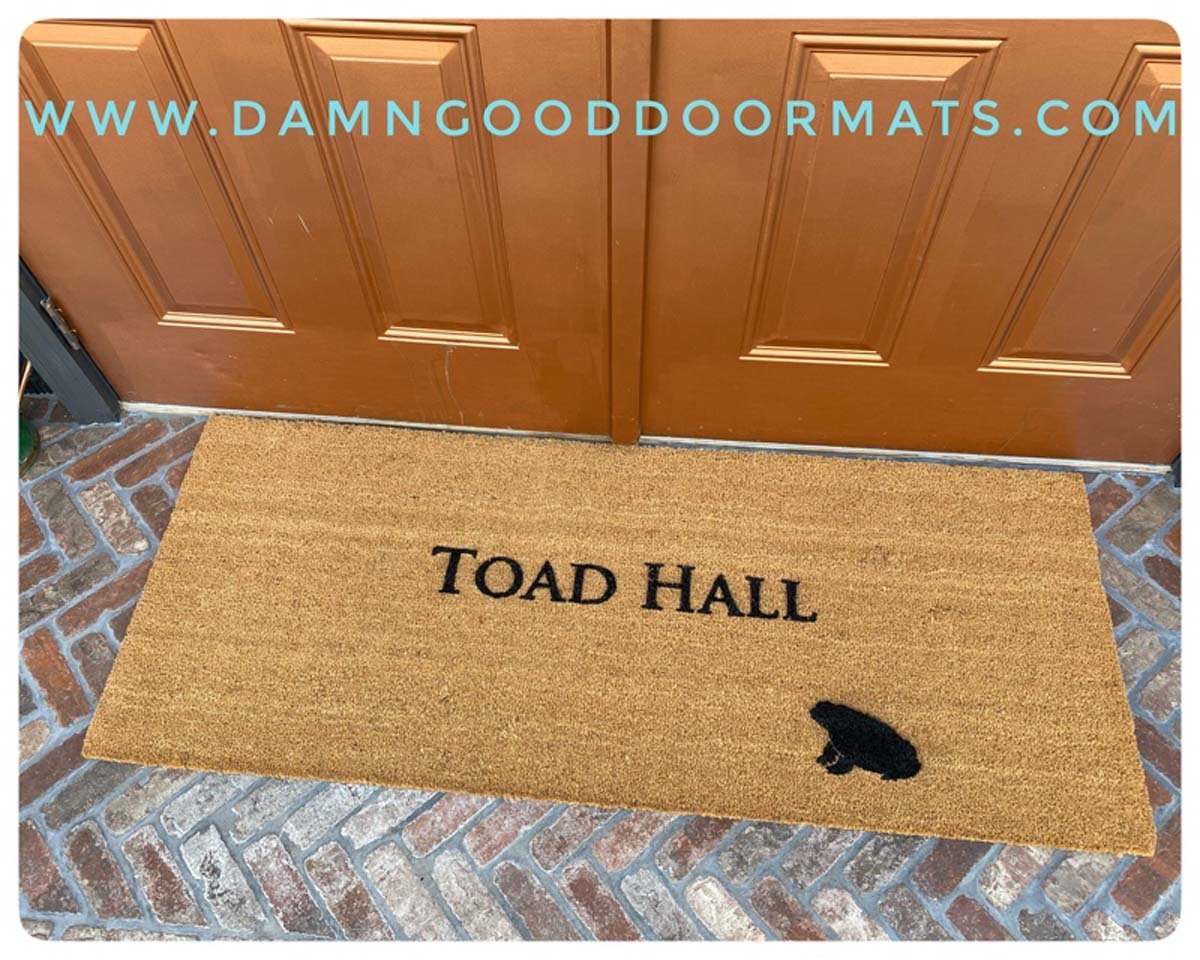 doublewide XL Wind in the Willows, Toad Hall doormat Hand Painted