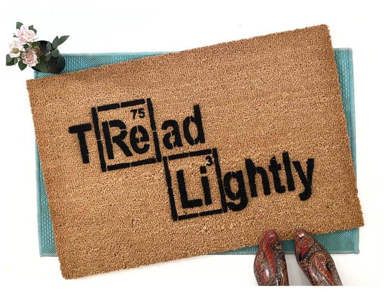 Periodic Table Tread Lightly doormat Breaking Bad funny science nerd gift