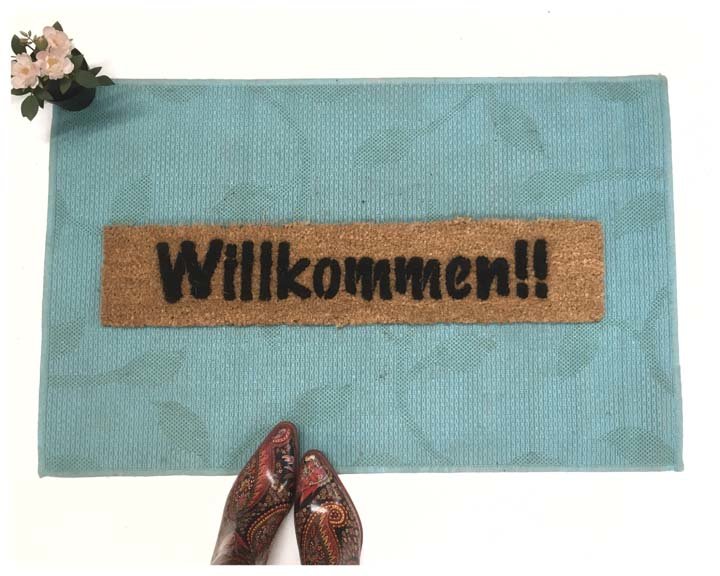 German door mat Willkommen-  welcome in