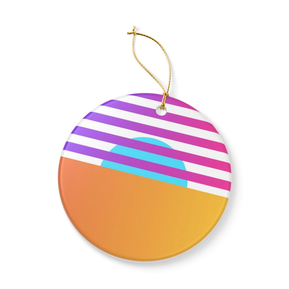 Desert Sunset Christmas Ceramic Ornament