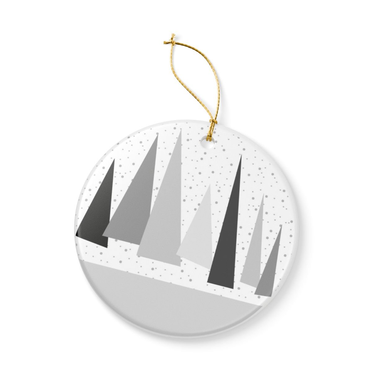 Black Goth Geometric Ceramic Ornament - Christmas Tree Decoration