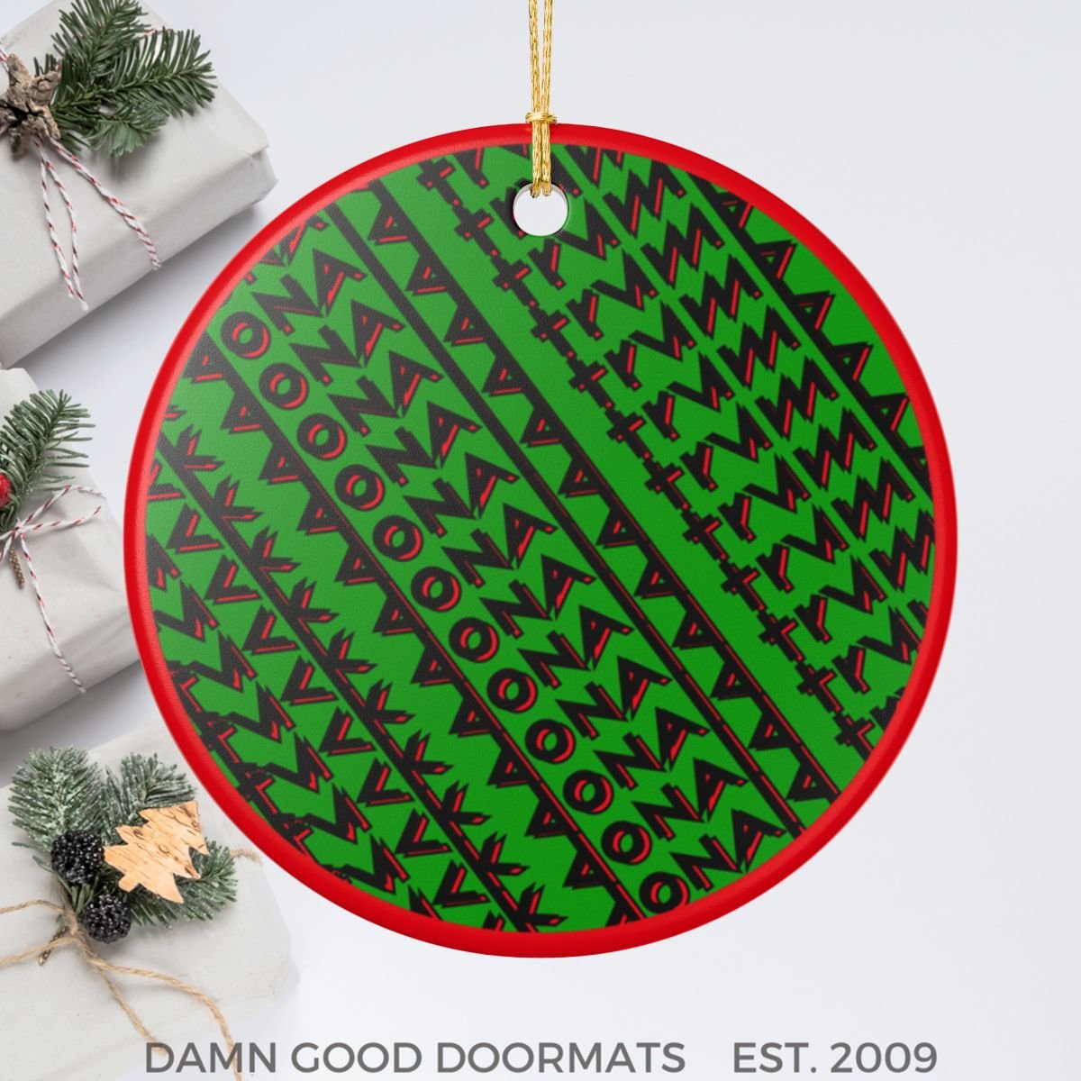 FDT Green Ceramic Ornament - Christmas Tree Decoration