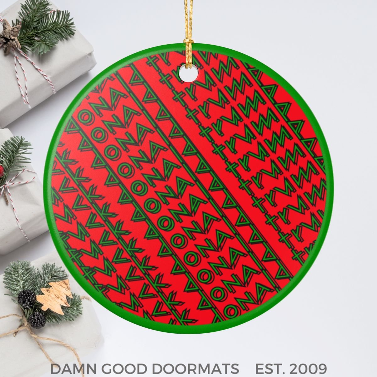 FDT Red Ceramic Ornament - Christmas Tree Decoration