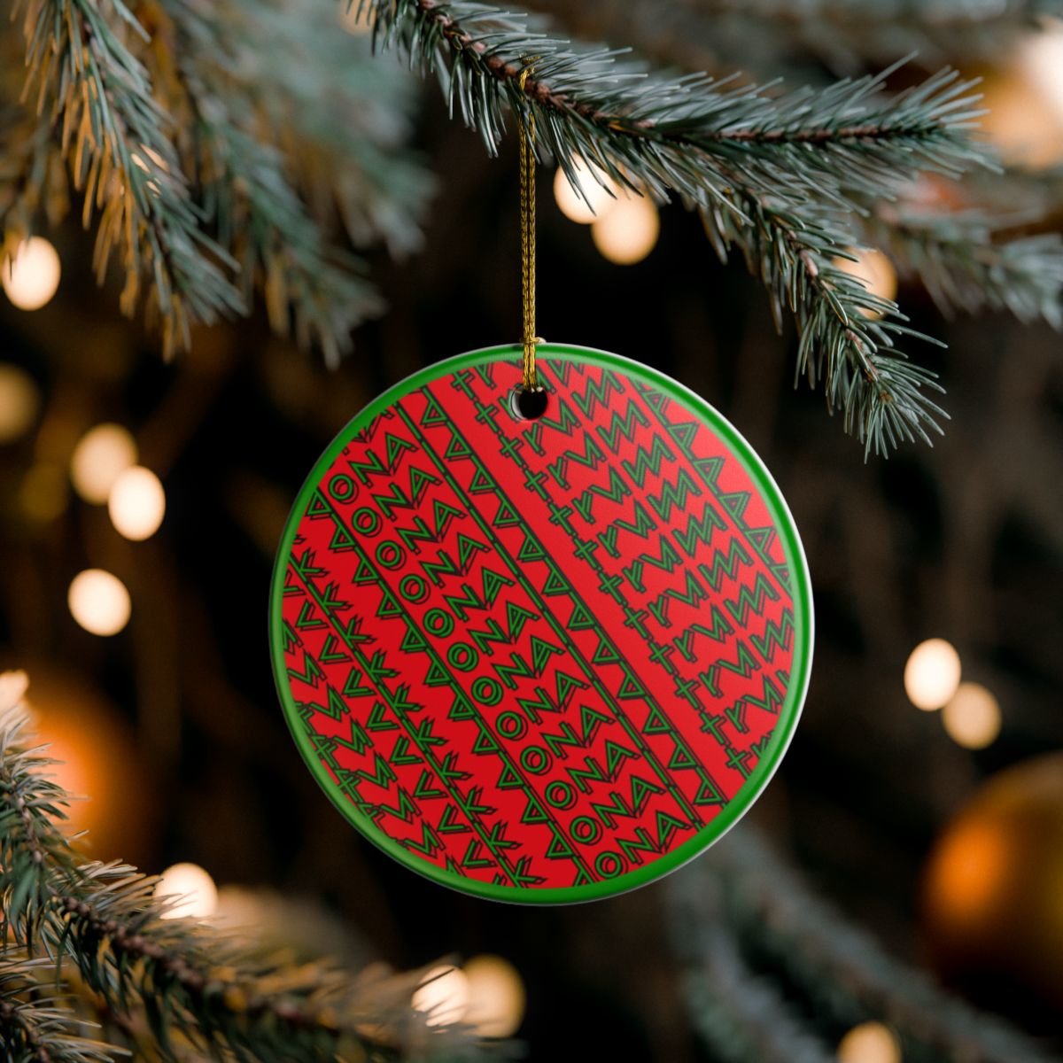FDT Red Ceramic Ornament - Christmas Tree Decoration