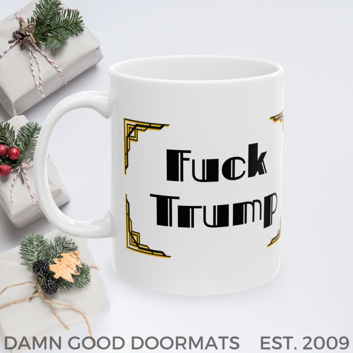 Fuck Trump Art Deco Mug | Ceramic Coffee Cup, 11oz 15oz