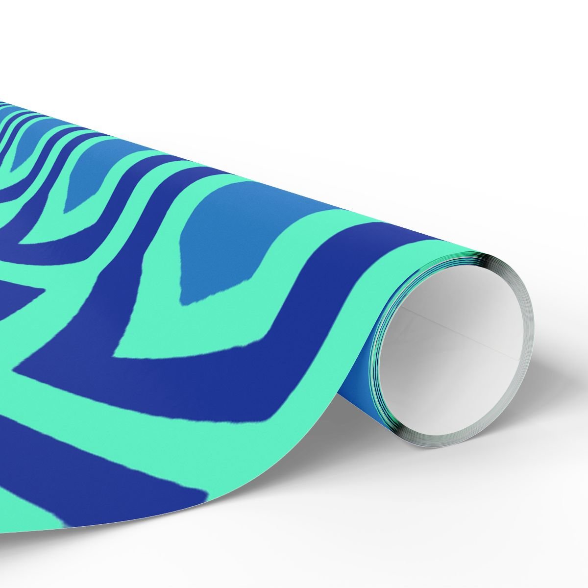 Overlook Hotel Retro Hexagon Pattern Wrapping Paper | Blue Geometric Gift Wrap