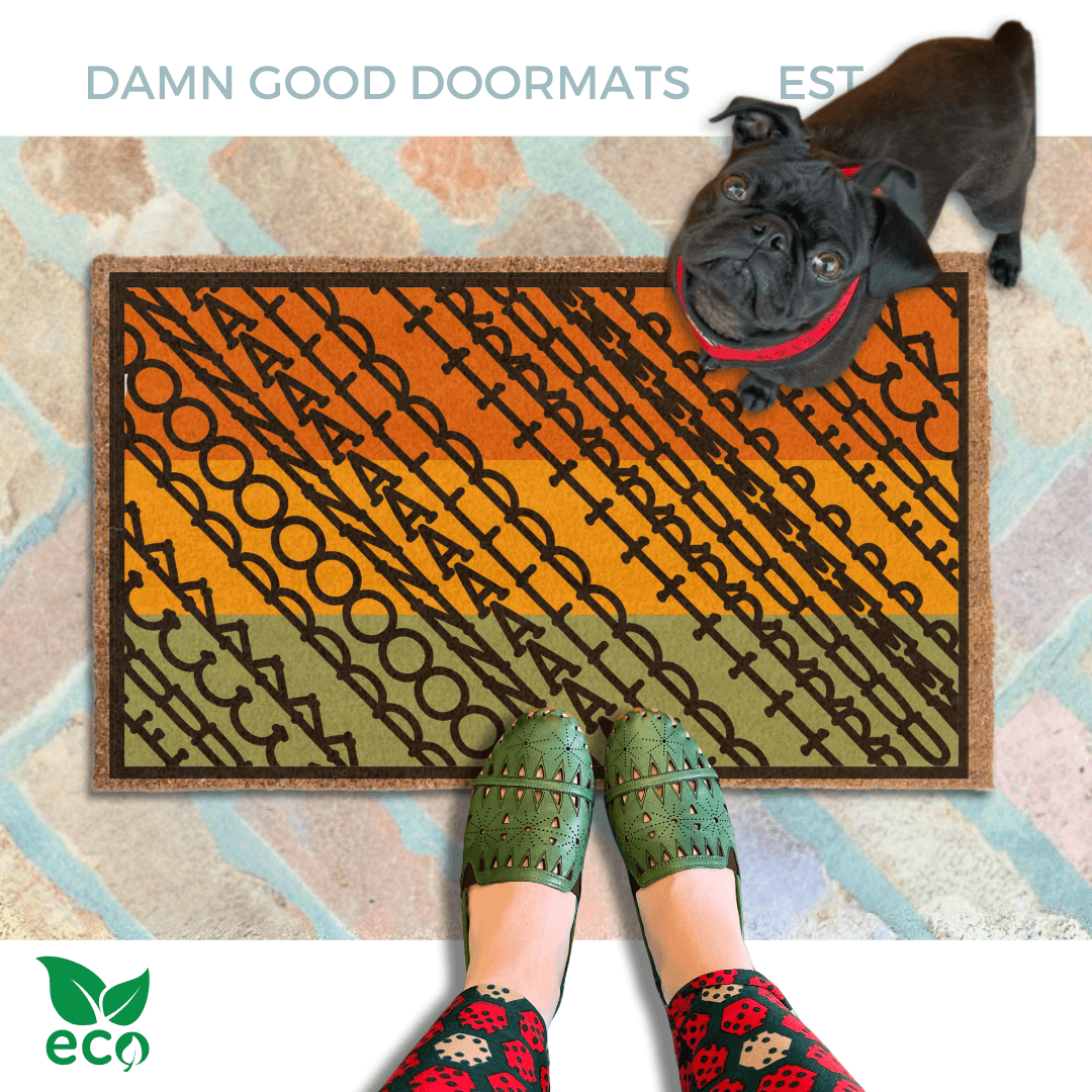 subtle fuck donald trump doormat in abstract contemporary design over fall colors 