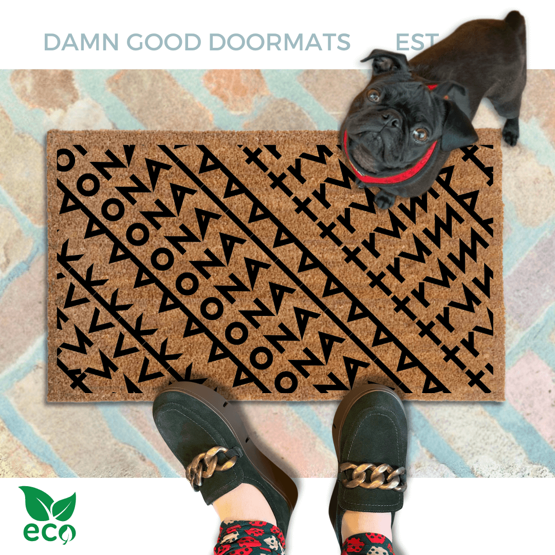 Fuck Donald Trump | Black Angular abstract | Damn Good Doormats