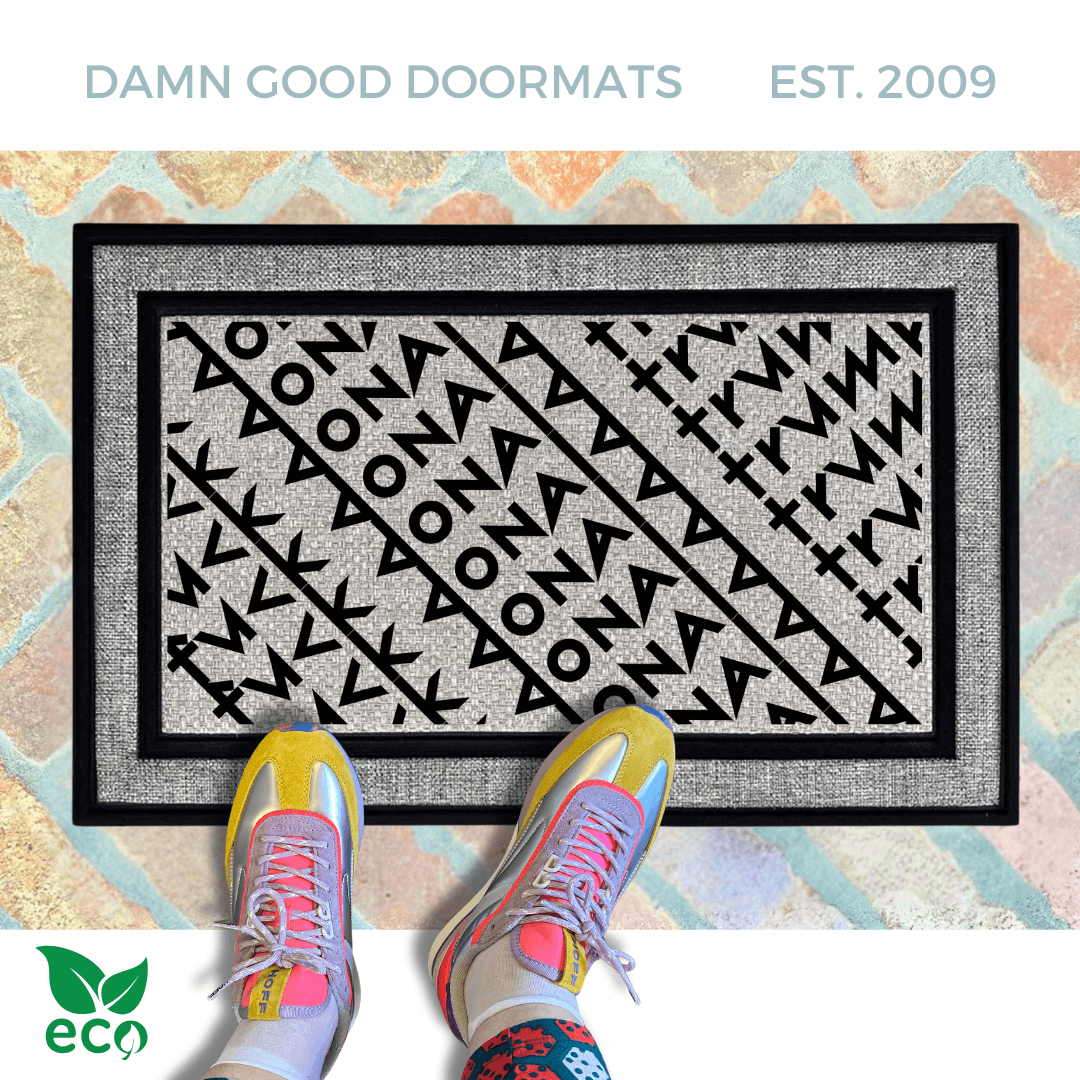 Fuck Donald Trump | Black Angular abstract | Damn Good Doormats