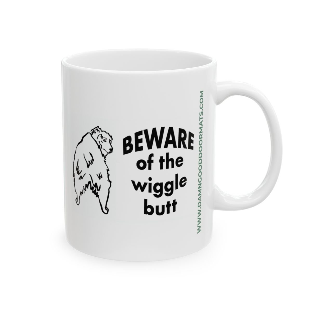 Beware of the Wiggle Butt Australian Shepherd Mug | Ceramic Coffee Cup