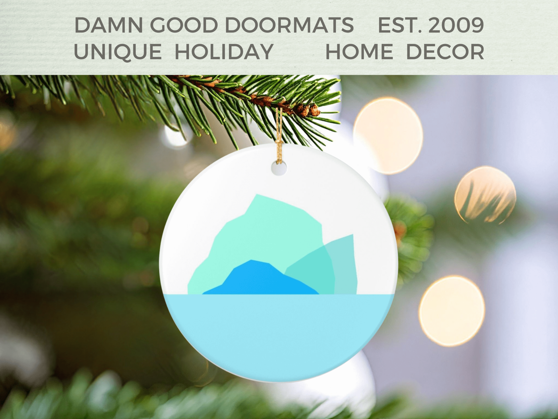 Modern Minimalist Iceberg Christmas Tree Ornament Decoration | Damn Good Doormats