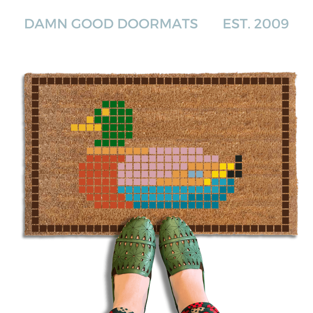 vintage 80s style Preppy Duck Doormat