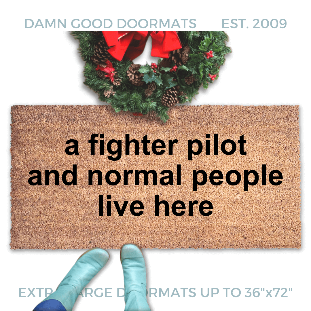 a Fighter Pilot and and a normal people live here | funny aviation doormat