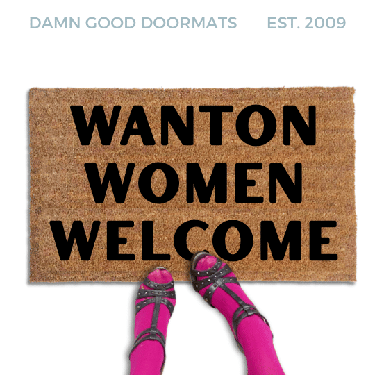 Coir doormat printed with Wanton Women