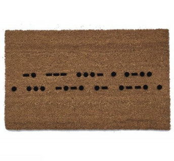 morse code Knock joke warning escape room Welcome doormat geek nerd outdoor eco