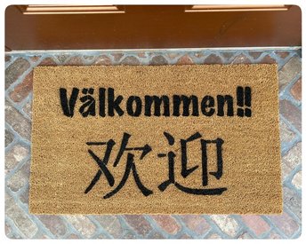 CHINESE & Swedish bilingual Scandanavian decor  welcome doormat