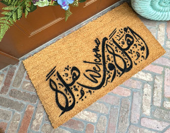 outdoor coir Eid-al-Adha Ahlan Wa Sahlan Arabic Welcome doormat