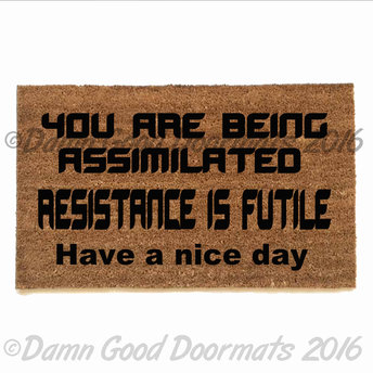 borg assimilated star trek doormat