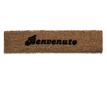Benvenuto- Welcome in Italian! skinny coir doormat