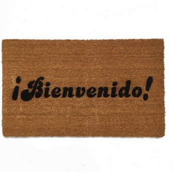 coir outdoor Spanish Bienvenido! doormat