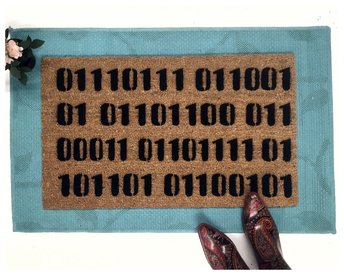 Computer language Binary Welcome nerd doormat