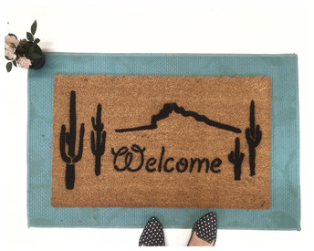 Cactus western desert lasso doormat