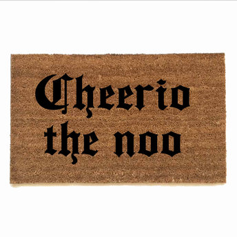 Cheerio then funny british sign outdoor damn good doormat