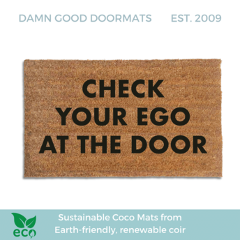 Check your ego at the door Mantra mindful coir doormat