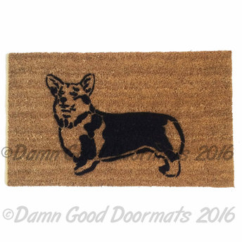 welsh corgi doormat pet portrait dog