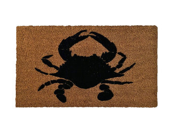 Crustaceancore Chesapeake Bay blue crab nautical home decor beach house doormat
