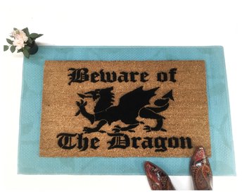 Beware of the Dragon medieval Game of Thrones doormat
