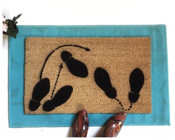 cute 1950's dancing feet doormat