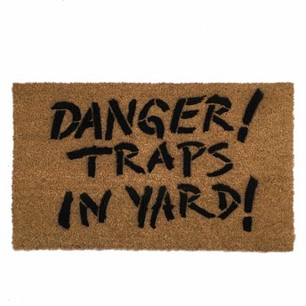 Danger TRAPS in yard Walking Dead Zombie Halloween doormat