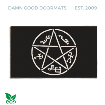 devils trap supernatural gothic home decor halloween damn good  doormat