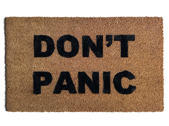 DON'T PANIC schitts ccreek coir outdoor doormat