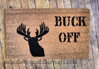 Buck Off! Deer hunter funny doormat