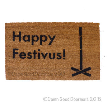 Happy Festivus Seinfeld funny sustainable coir doormat