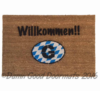 German door mat Willkommen-  welcome in