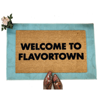Welcome to Flavortown Guy Fieri doormat funny BBQ welcome new house gift