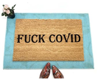 FUCK COVID RUDE CORONA DOORMAT