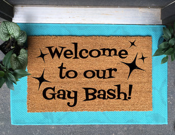 Welcome to our Gay Bash! | LGBTQ Party doormat
