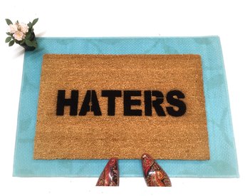 HATERS Funny rude doormat