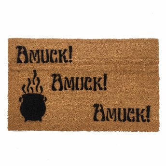 Hocus Pocus Amuck Halloween cauldron doormat