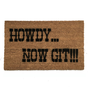 Howdy, now git!™ southern welcome go away doormat