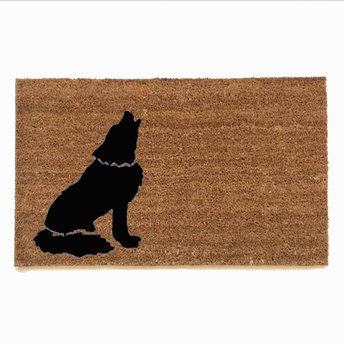 howling wolf Southwest style Farmhouse decor outdoor coir doormat