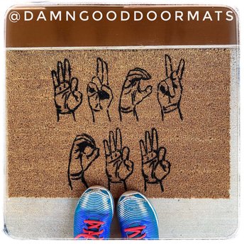 Fuck Off ASL American Sign Language damn good doormat
