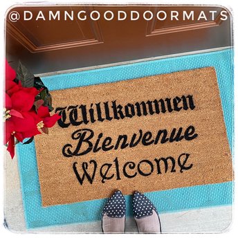 Cabaret Schitt's Creek Willkommen Bienvenue Welcome German French doormat mat ou